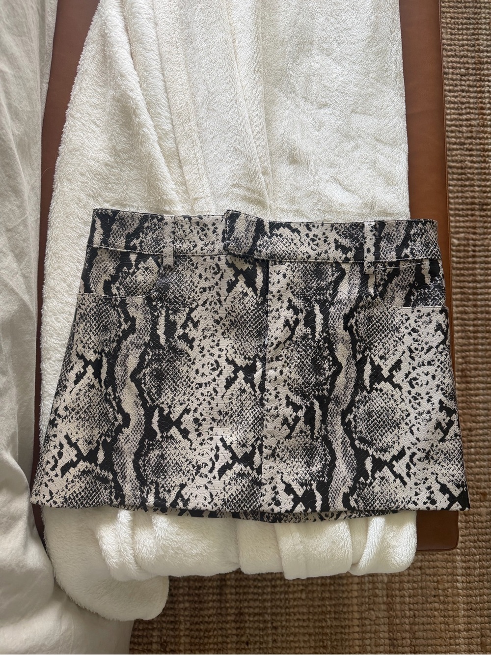 Mango Snake-Print Mini Skirt